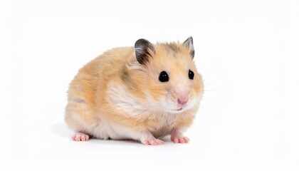 IBeautiful beige hamster on a white background 