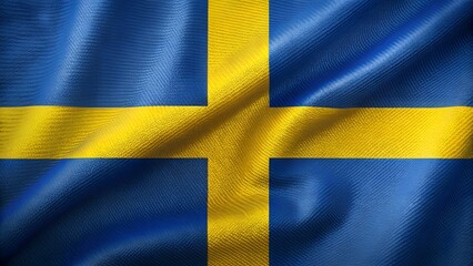 Flag of Sweden, Fabric realistic flag, Sweden Independent Day flag