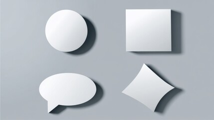 A collection of geometric shapes arranged creatively, showcasing triangles, circles,