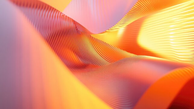 Abstract flowing lines creating vibrant orange gradient texture - Powered by Adobe