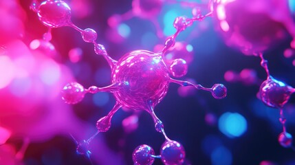 Abstract molecular structure creating a vibrant network connection