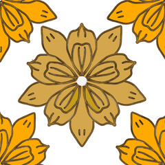 Golden Floral Mandala 