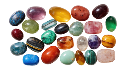 colorful small stones pattern isolated on white background