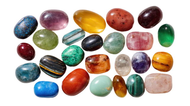 colorful small stones pattern isolated on white background