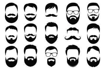 Collection of diverse beard and mustache styles for men