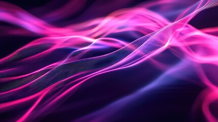 Abstract pink purple wave flowing light particle background