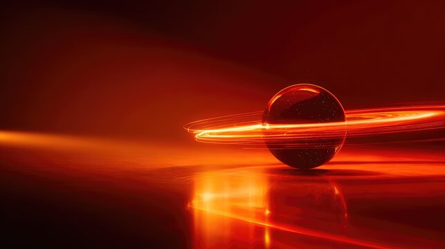 Glowing sphere with light trail representing energy and speed - Powered by Adobe