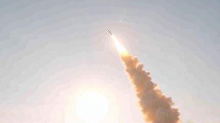 Long flight of the air defence rocket. Alert. Air attack. Shield of the army