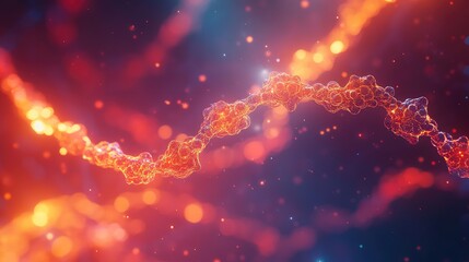 Abstract glowing dna helix structure representing science research