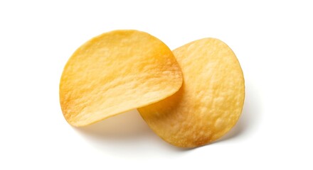 Two golden potato chips