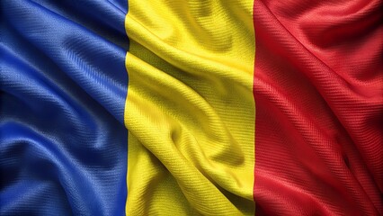 flag of romania, Flag of Romania, Fabric realistic flag, Romania Independent Day flag