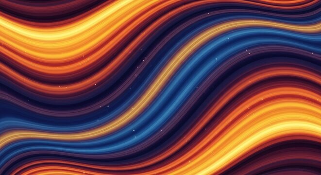 Abstract colorful wave pattern with blue and orange hues.