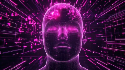 Artificial intelligence brain processing data and technology network