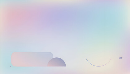 Dreamy Pastel Gradient Background with Geometric Shapes and Copy Space