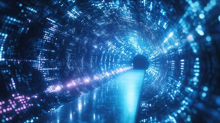 Digital data tunnel transmitting information in cyberspace network