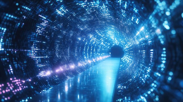 Digital data tunnel transmitting information in cyberspace network
