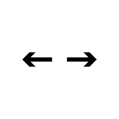 Left and right pointing bold black arrows on a clean white background, symbolizing direction, choice, comparison, expansion or contraction.