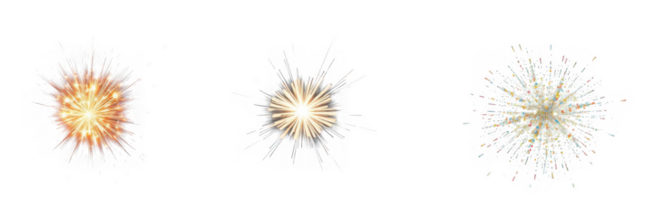 Three stages of dandelion seed heads against a white background.