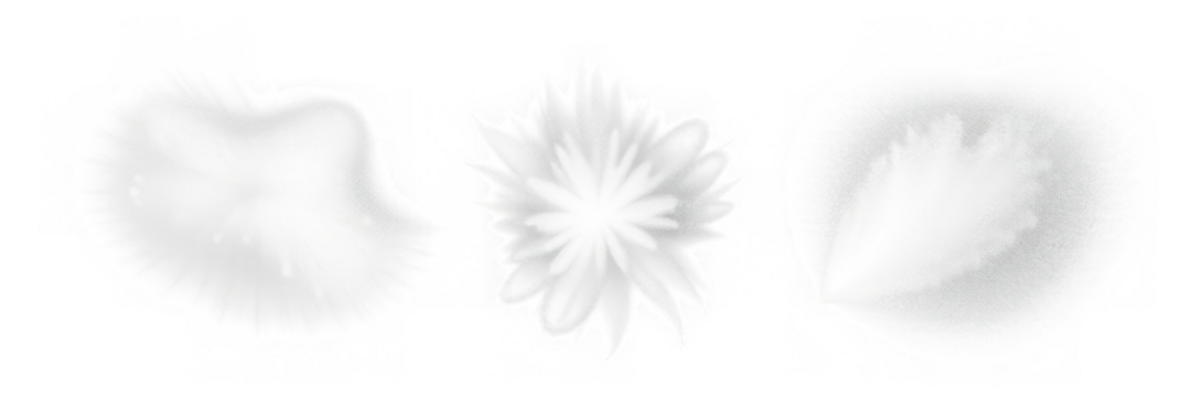 Abstract White Shapes: Cloud-like Forms and Radial Burst.