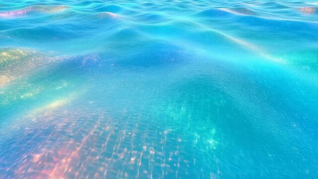 Underwater blue water surface