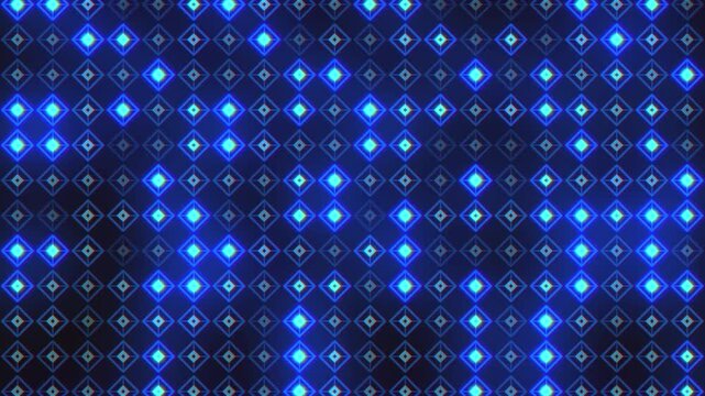 Vibrant neon diamond wall animation featuring glowing geometric patterns and a futuristic concert-style atmosphere