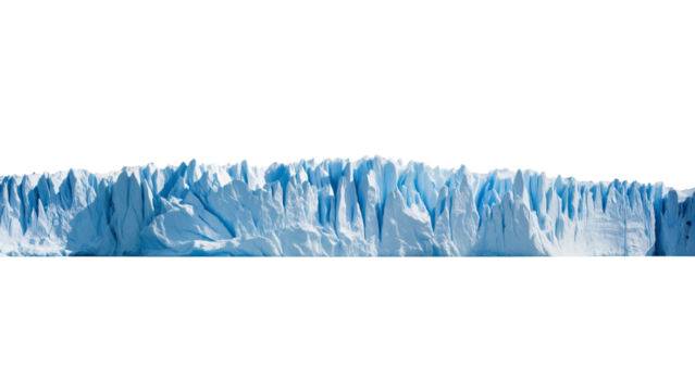 Majestic glacier wall with jagged ice face, shades of blue and white revealing natural layers, powerful symbol of frozen wilderness and raw nature.