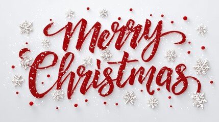 festive red script greeting with snowflakes and dots isolated on a transparent background christmas holiday