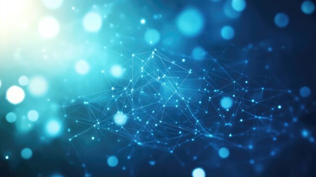 Abstract computing network connecting digital data points - Powered by Adobe