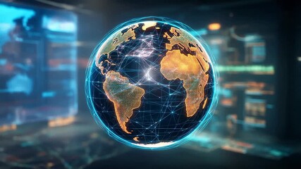 Digital globe with network connections - Powered by Adobe