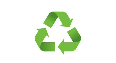 Obraz premium Green Recycling Symbol Isolated on White Environmental Conservation Concept american football