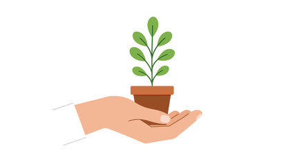 Hand Holding Potted Plant Concept of Growth Nature and Sustainability american football