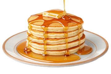 Pancakes with Maple Syrup Drizzle