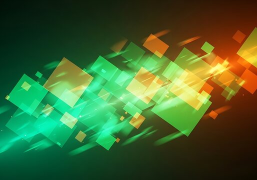 Dynamic geometric flow with vibrant gradients and glowing shapes design