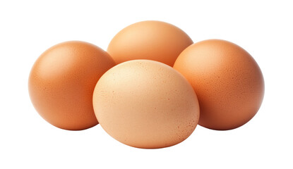 Four brown chicken eggs in a pile