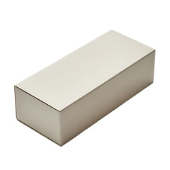 Naklejka premium A simple rectangular cardboard box with a light colored surface isolated on transparent background