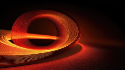 Creating abstract glowing orange light trails on black background