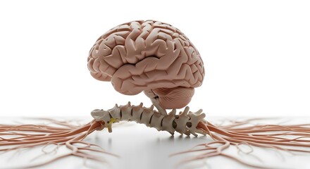 Central nervous system anatomy, Anatomical Model Showing Human Brain, Spine, and Nervous System