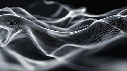 Digital wave forming abstract futuristic technology network connection