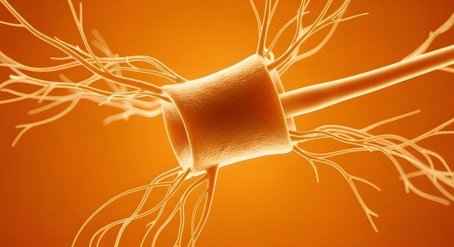 Central nervous system anatomy, Detailed 3D Illustration of a Myelin Sheath Wrapped Around a Ner