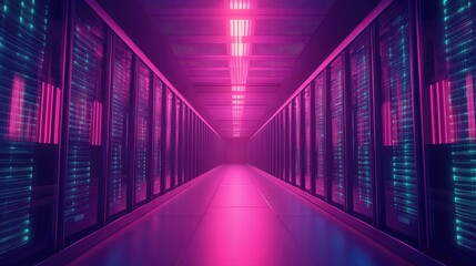 Server room architecture generating data processing and storage