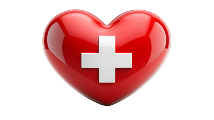 red heart isolated on white