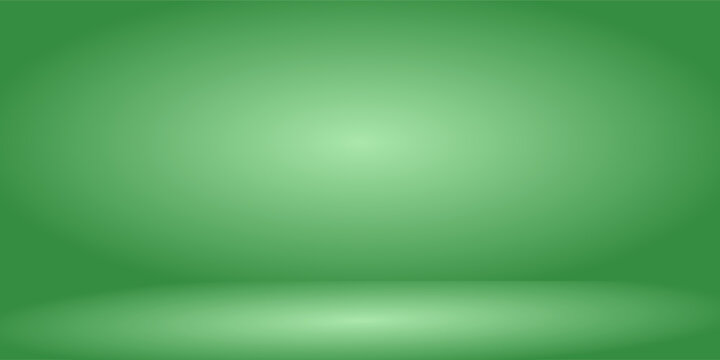 green background abstract with Gradient in empty room studio, green empty room studio gradient used for background, green background studio with shine use for product shooting. vector dynamic room