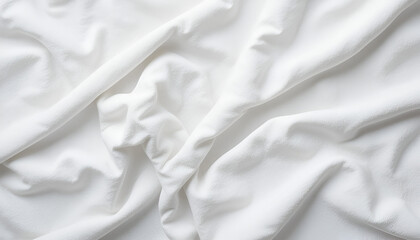 Obraz premium Close up of wrinkled white cotton fabric isolated on white background