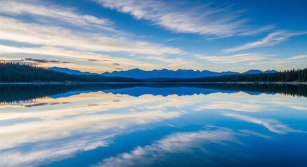 Fototapeta premium winter landscape with lake