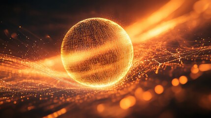 Digital sphere networking data stream connecting global technology