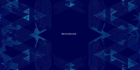 Abstract dark blue geometric background with textured triangles and lines