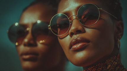 female friends in sunglasses posing together sunny outdoor lifestyle casual fashion summer trend and friendship joy