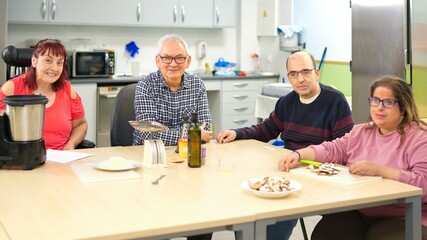 Diverse group of people cooking together promoting inclusion