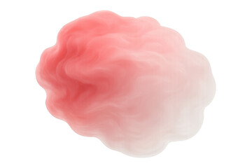 Soft pink abstract cloud of smoke or vapor with organic form having transparent background