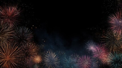 new year fireworks with blank space